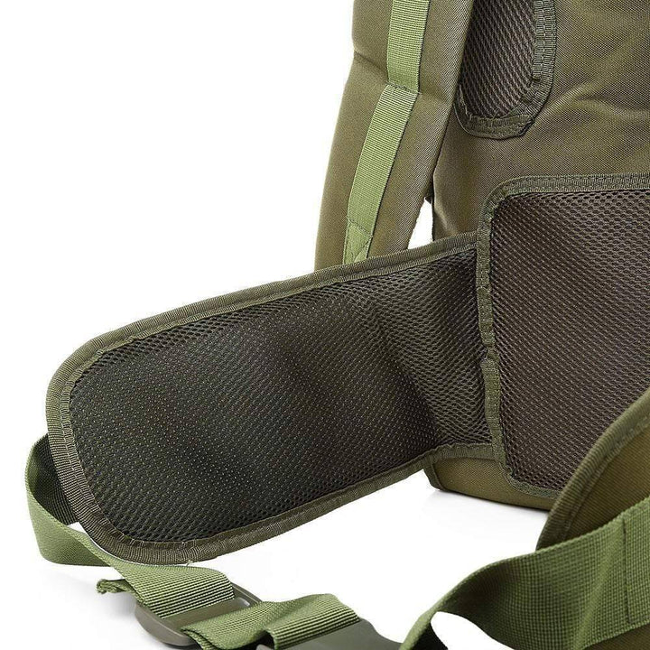 Unisex 60L tactical backpack featuring molle system, ample storage for hunting and camping equipment