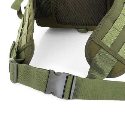 Durable 60L military rucksack with integrated rifle carry, perfect for outdoor adventure and survival