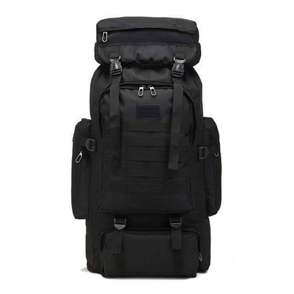 Empty 60L tactical backpack, highlighting its spacious interior for all your outdoor needs