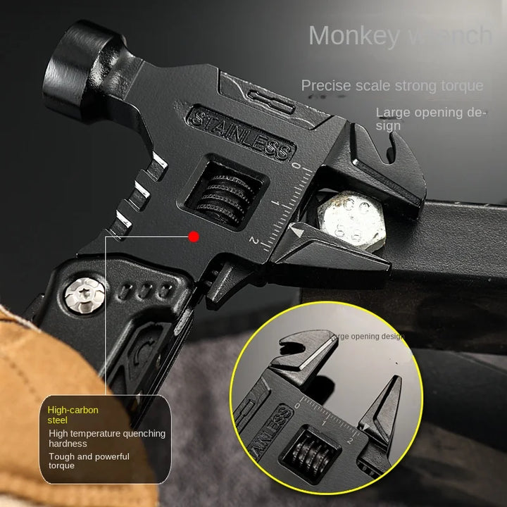 Versatile emergency multi-tool: survival pliers & hammer in one, essential camping gear