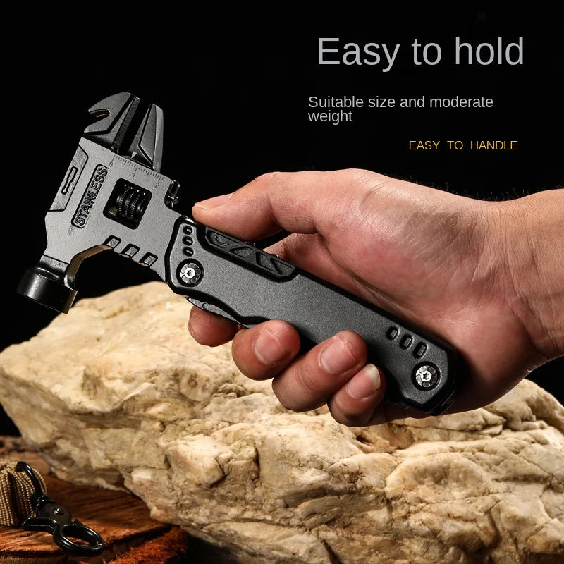 Durable stainless steel multi-tool: 7-in-1 survival hammer pliers for DIY & outdoor tasks