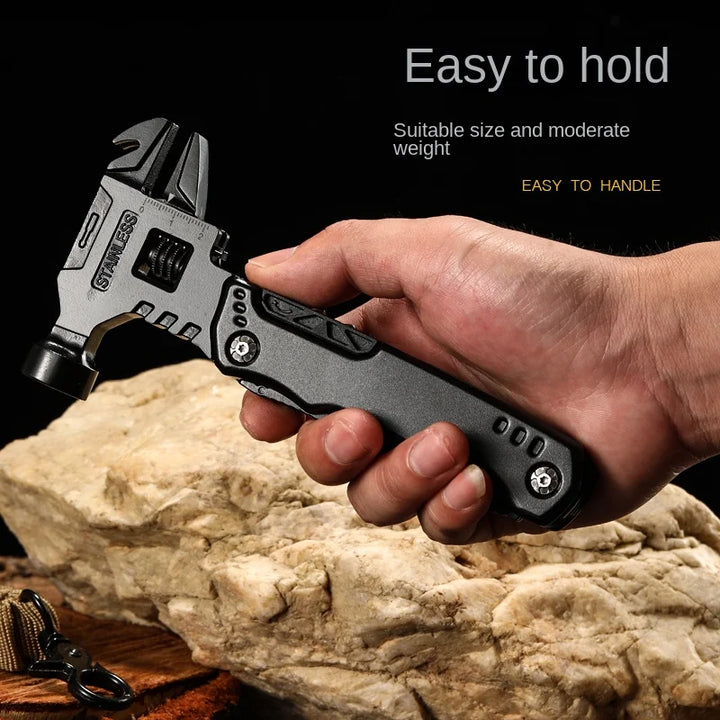 Durable stainless steel multi-tool: 7-in-1 survival hammer pliers for DIY & outdoor tasks
