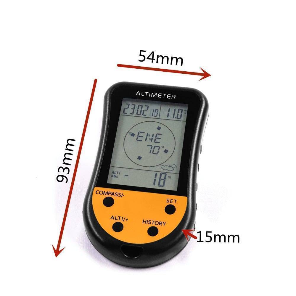 Durable digital altimeter, barometer, compass, thermometer. Perfect outdoor gear.