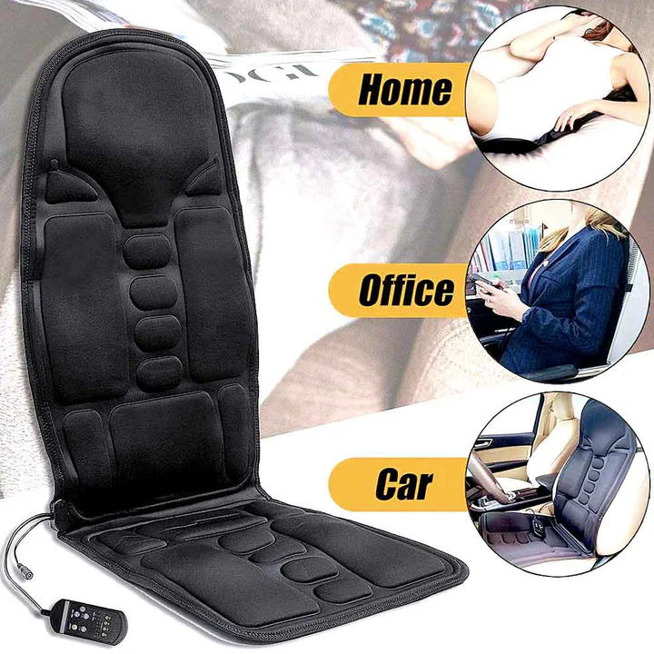 Heated massage cushion for back and neck. Enjoy deep tissue relaxation and muscle pain relief at home or office.