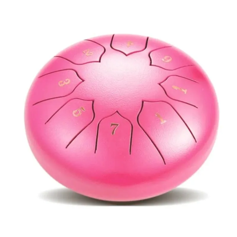 Unisex 8-tone tongue drum creating calming rain sounds. Acoustic musical instrument for all ages.