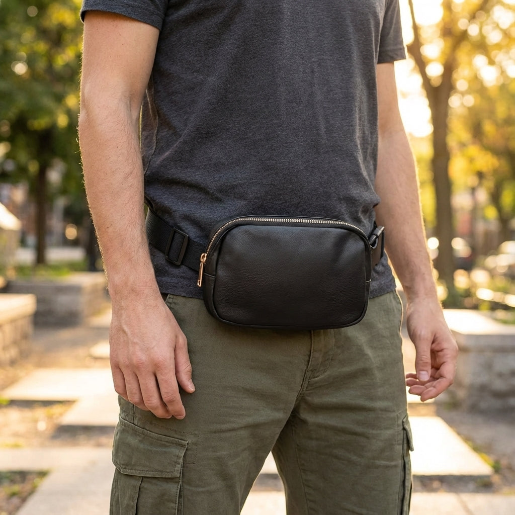 Unisex adjustable crossbody sling bag, waterproof nylon, perfect for daily essentials & everyday carry. Versatile travel bag.