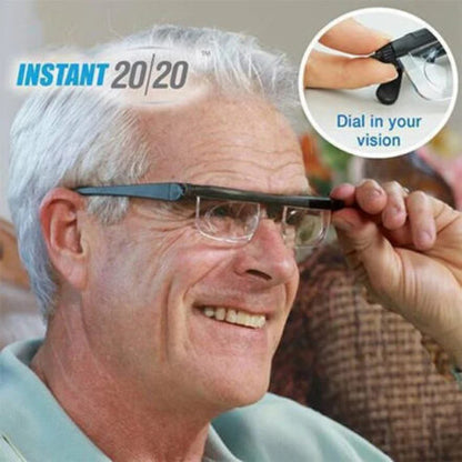 Versatile adjustable reading glasses. Perfect for near vision tasks & far sight. Durable, unisex vision aid.