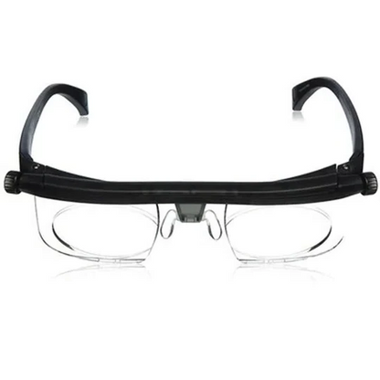Unisex adjustable focus reading glasses for near & far vision. Clear, lightweight presbyopia correction.