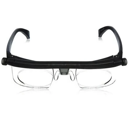 Unisex adjustable focus reading glasses for near & far vision. Clear, lightweight presbyopia correction.
