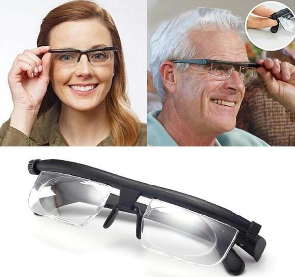 Unisex adjustable focus reading glasses for versatile vision aid.