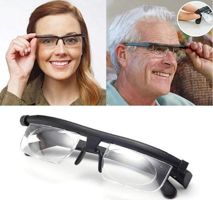 Unisex adjustable focus reading glasses for versatile vision aid.