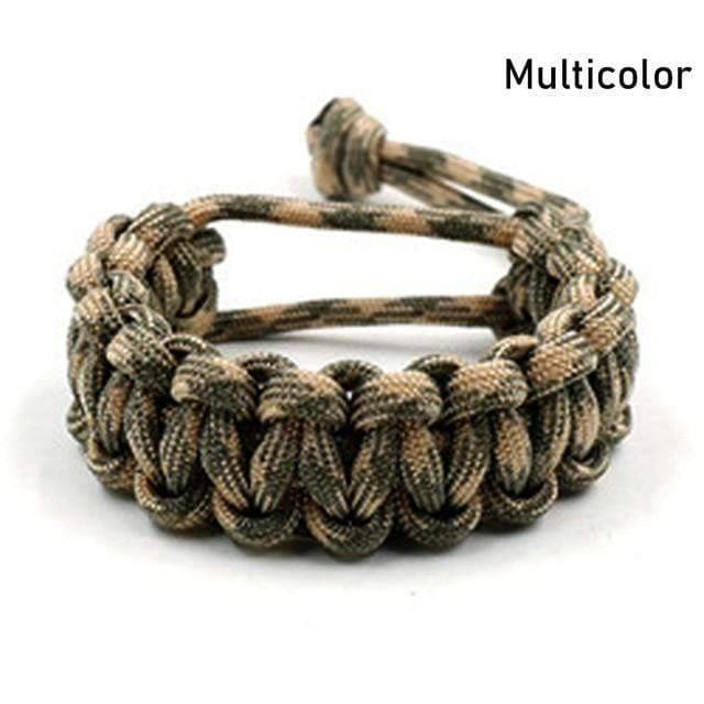 Survival bracelet made of durable paracord, essential hiking gear accessory