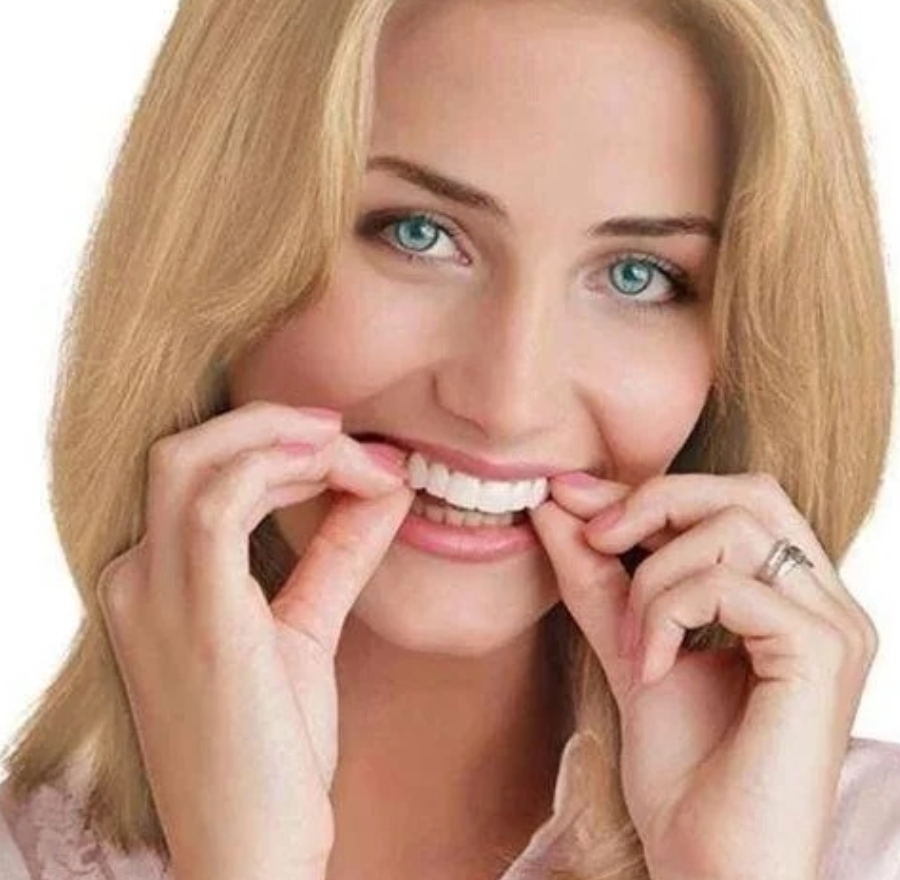 Reusable snap-on dentures, adjustable for a perfect fit, offering instant smile confidence & temporary cosmetic teeth.