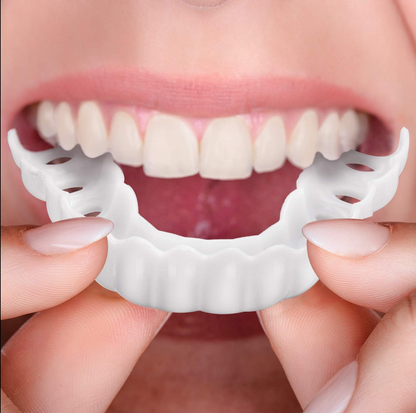 Adjustable snap-on temporary teeth. Reusable dentures for an instant smile and improved oral aesthetics, boosting confidence.