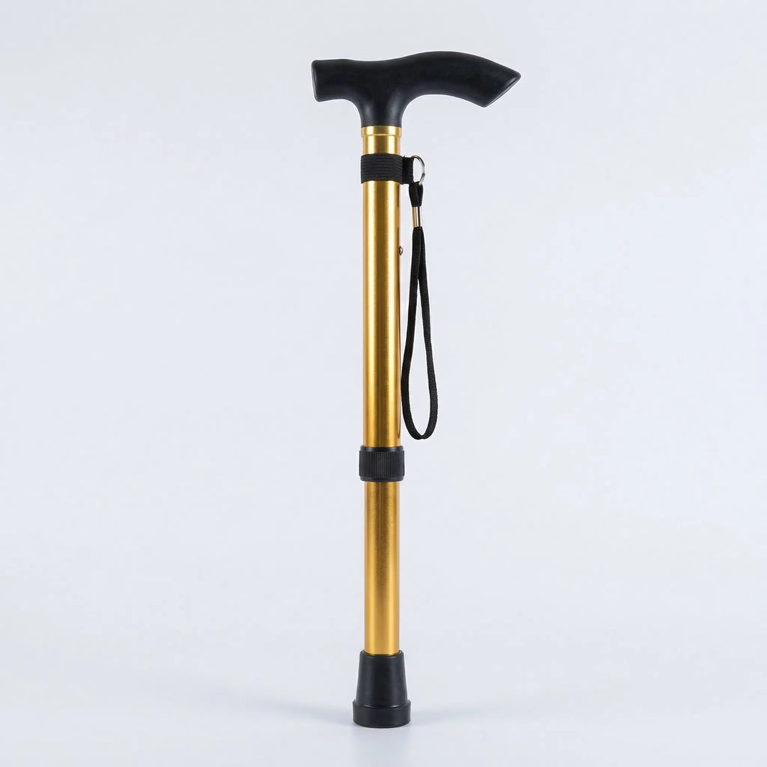 Elderly walking cane, adjustable & folding, provides reliable support & stability, easy to carry.