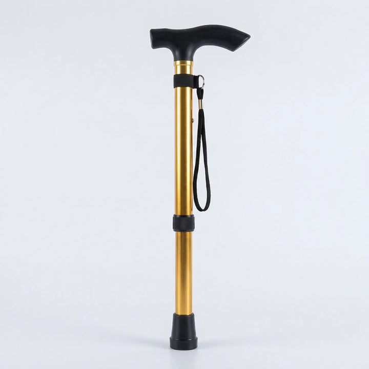 Elderly walking cane, adjustable & folding, provides reliable support & stability, easy to carry.