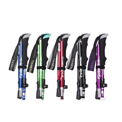 Unisex adjustable trekking poles for hiking. Lightweight & durable walking sticks, perfect for trails & backpacking adventures.
