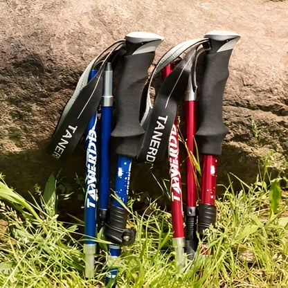 Foldable & lightweight trekking poles. Adjustable walking sticks for easy packing & portability on backpacking & camping trips.