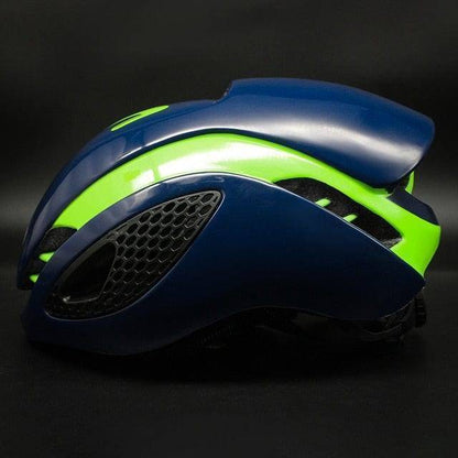 Unisex aerodynamic cycling helmet on a stand, ready for action, a must-have for safe and fast cycling