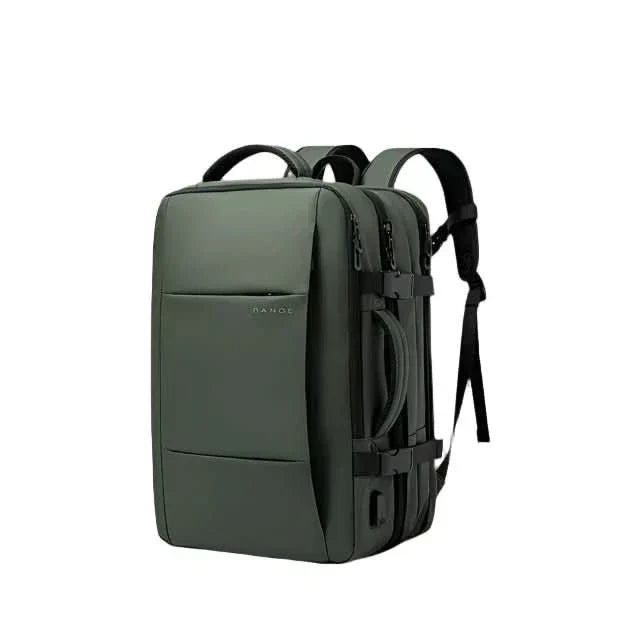Elegant black unisex aesthetic backpack, perfect for professionals & students, a versatile work & school bag.