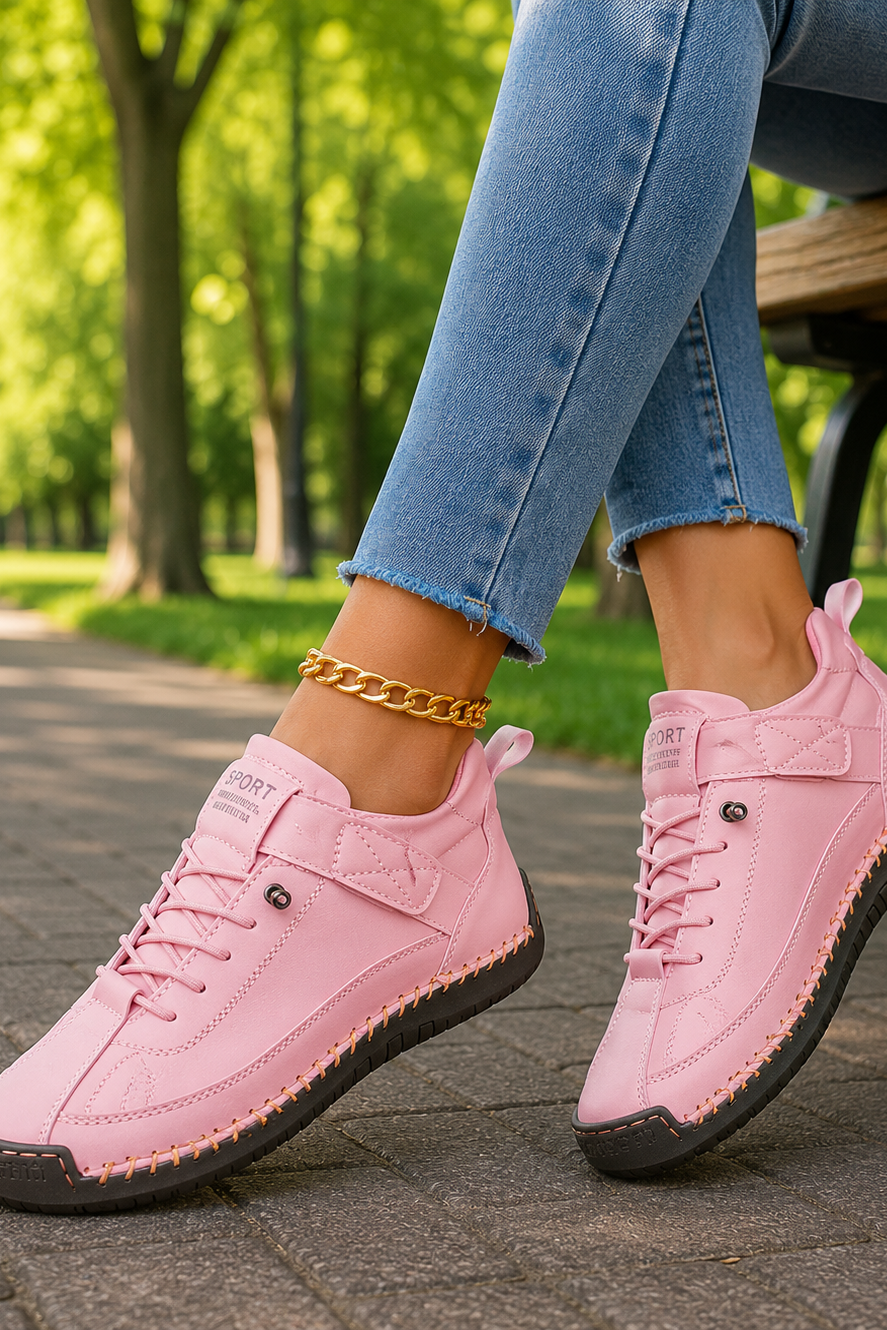 Back view of flexible sole unisex sneakers, designed for comfortable everyday walking.