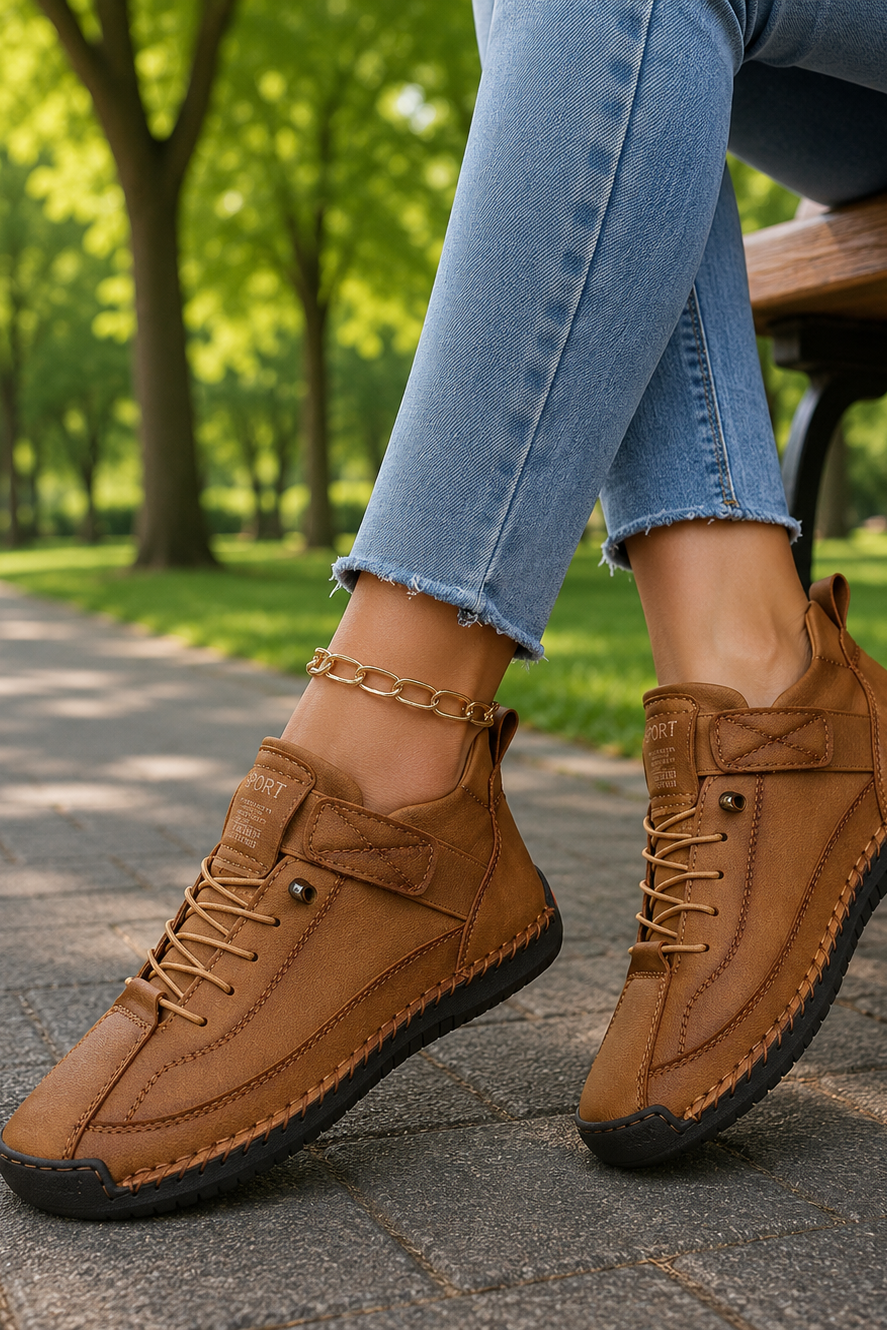 Close-up of the breathable fabric on comfortable unisex casual sneakers for daily wear.