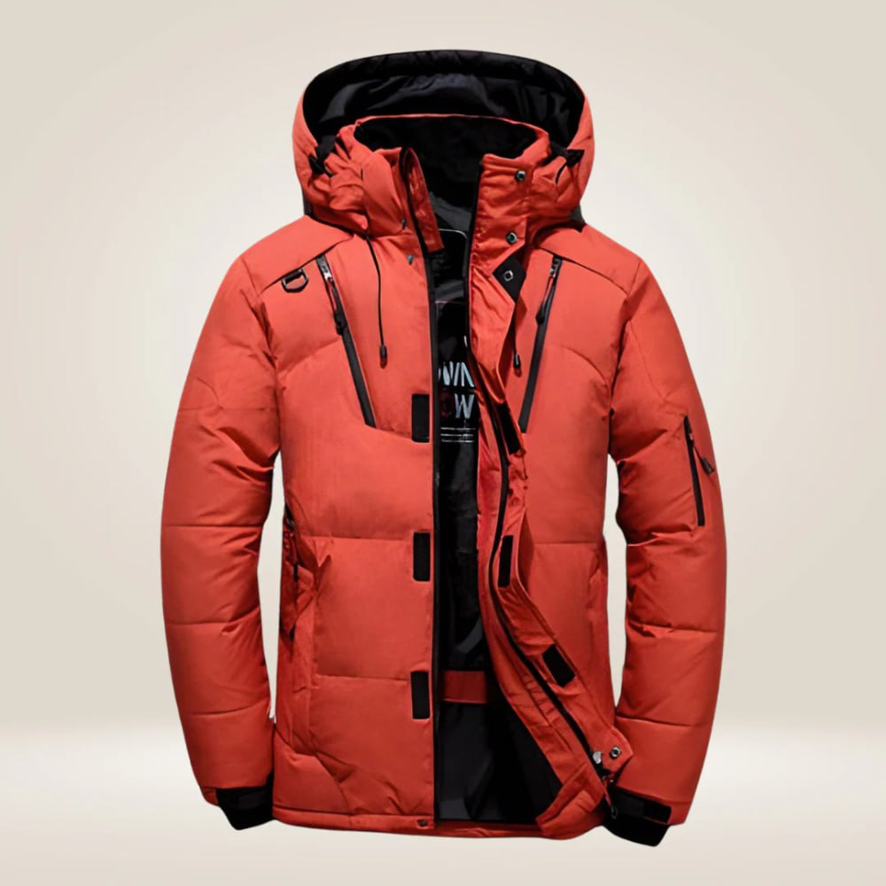 Warm outerwear: unisex insulated winter coat, designed for extreme cold weather and outdoor adventures.