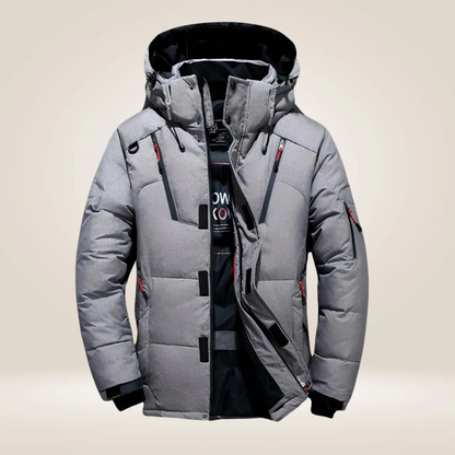 Functional style unisex all-weather jacket, versatile for cold, wet, and windy outdoor gear.