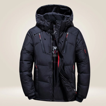 Durable unisex winter jacket, insulated and waterproof for lasting protection in harsh winter conditions.