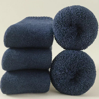 Assortment of unisex Alpine cozy socks 3-pack, featuring various colors for warm, comfortable winter wear.