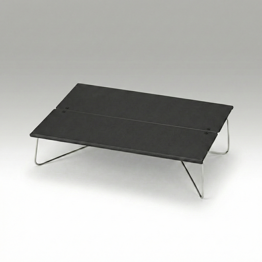 Unisex aluminum A4 foldable outdoor camping table, lightweight & portable for camping, hiking, picnics.