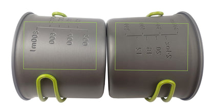 Lightweight aluminum camping cookware set, ideal for backpacking and outdoor kitchen adventures.