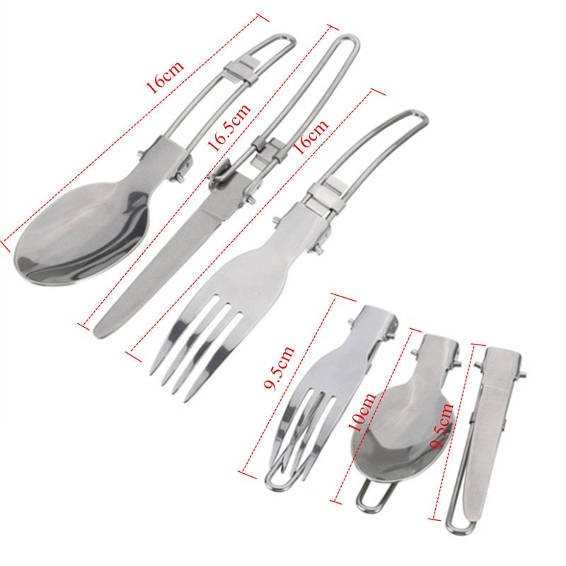 Versatile outdoor kitchen cookware set, compact and lightweight for easy transport and storage.