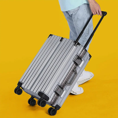 Premium aluminum frame hard-shell luggage. Secure travel suitcase with robust design & spinner wheels.