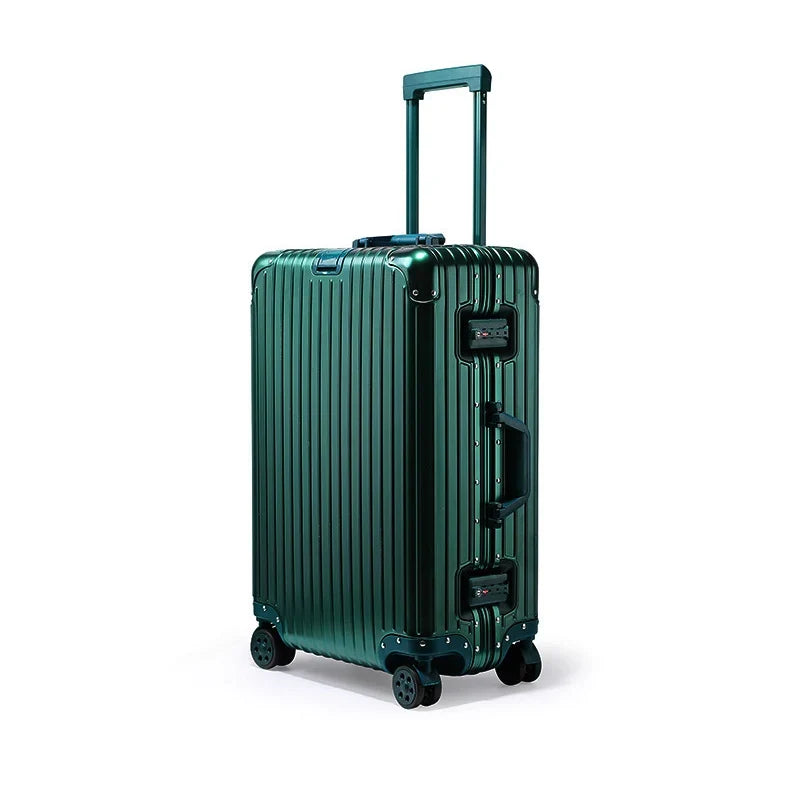 High-quality aluminum-magnesium hardshell travel luggage, durable and lightweight.