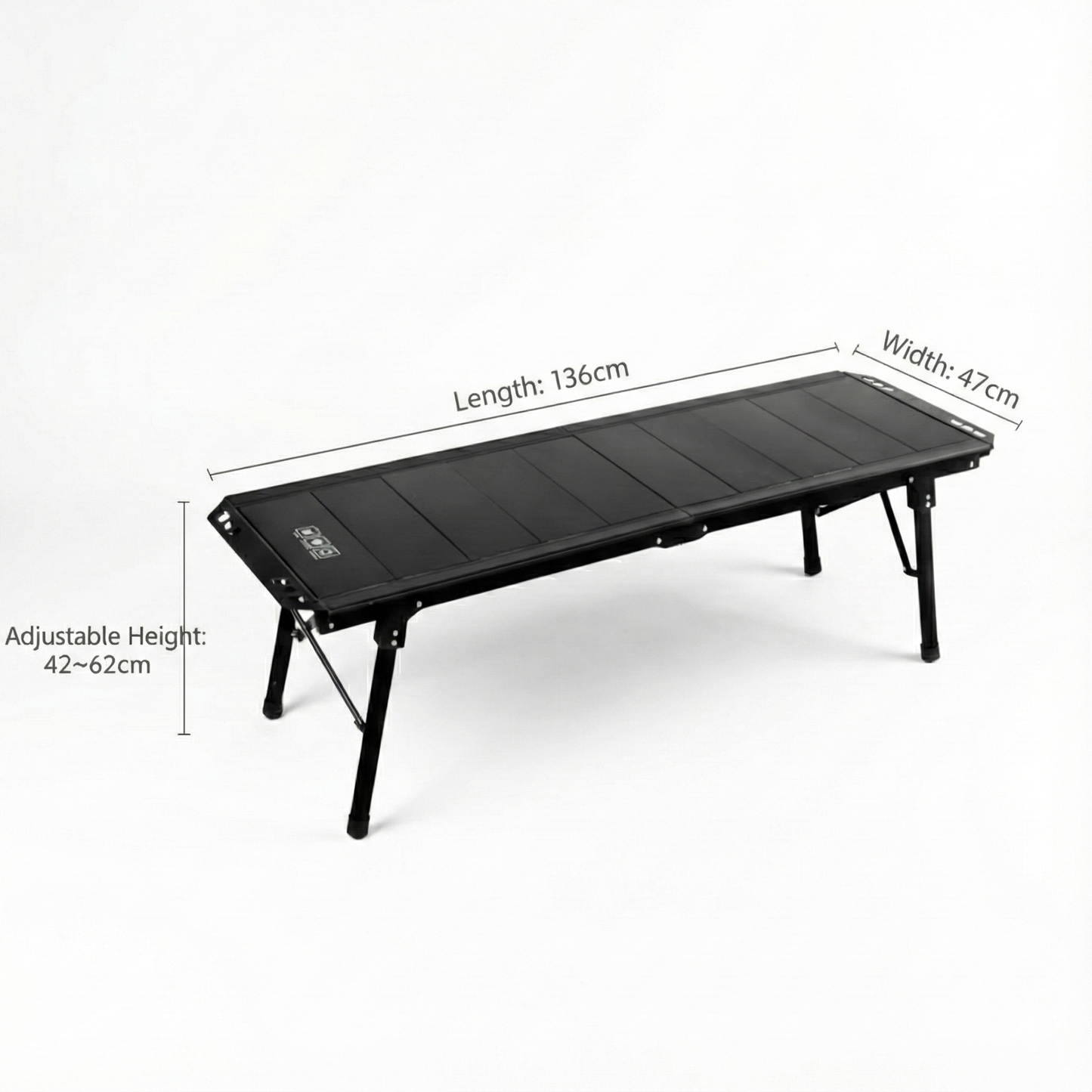 Versatile aluminum folding table, perfect for camping, picnics, and RV travel