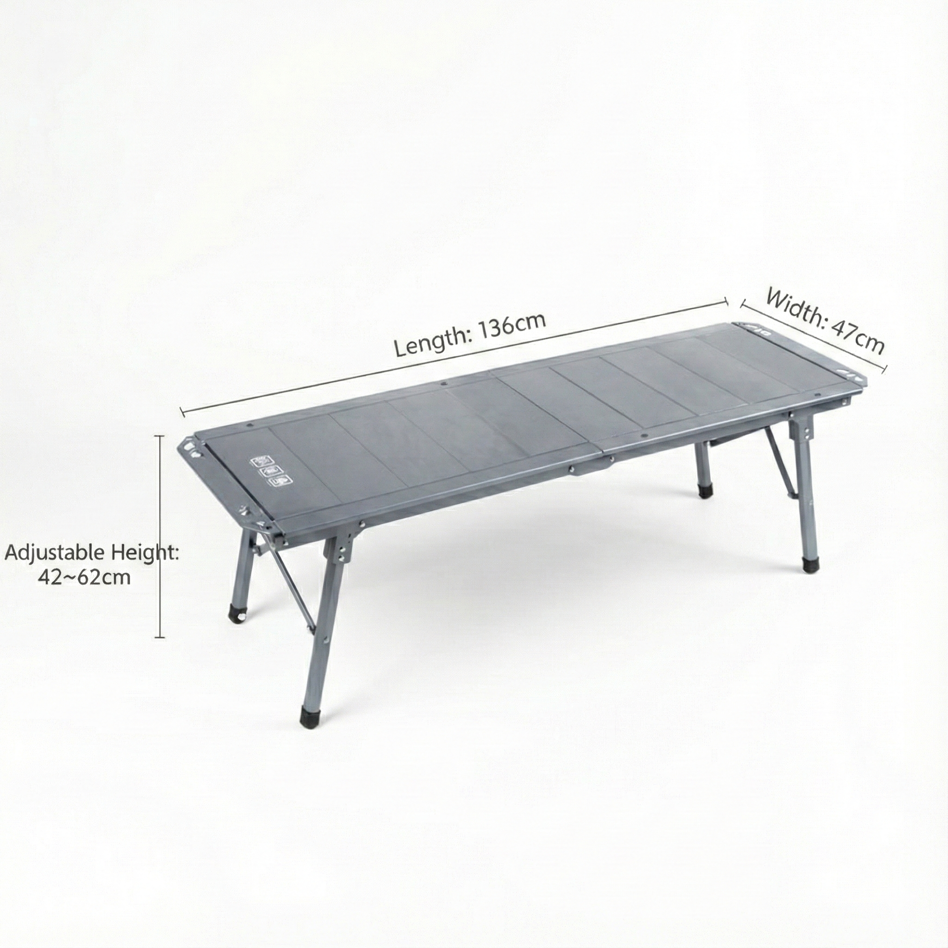 Modular aluminum camping table, portable design for convenient outdoor cooking and dining
