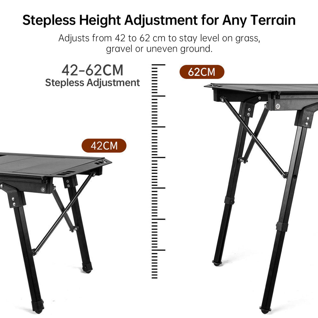 Lightweight aluminum picnic table, foldable design for easy transport and storage