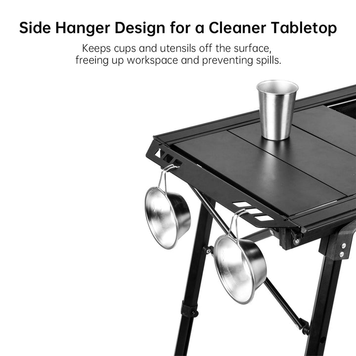 Durable aluminum modular camping table, portable solution for outdoor dining