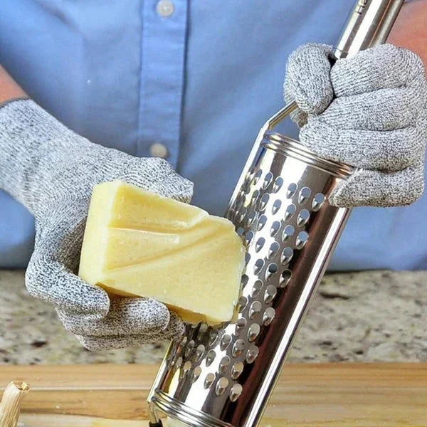 Durable unisex anti-cut work gloves for woodworking, butchering, and industrial safety. Steel-reinforced.