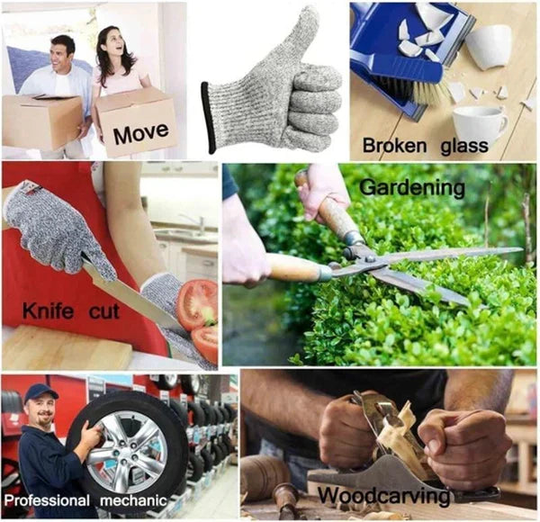 Versatile unisex anti-cut gloves for chefs, butchers & woodworking. Essential kitchen & work hand protection.