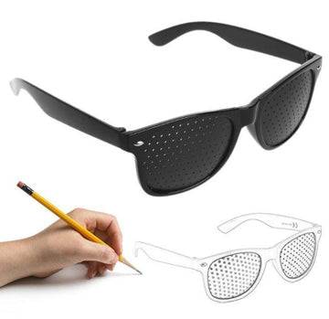 Pinhole glasses for eye health, reducing fatigue & improving vision. Unisex optical aid.
