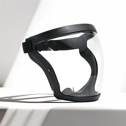 Protective anti-fog full face shield. Clear visor offers spark, dust, & chemical splash protection for work safety.