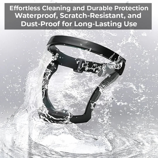 Adjustable anti-fog full face shield for unisex personal protection. Clear visor ensures comfort & safety from dust/sparks.