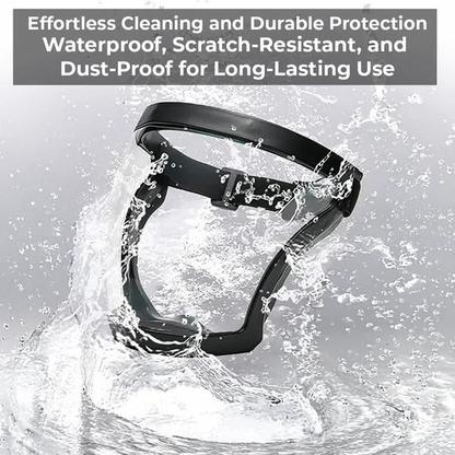 Adjustable anti-fog full face shield for unisex personal protection. Clear visor ensures comfort & safety from dust/sparks.