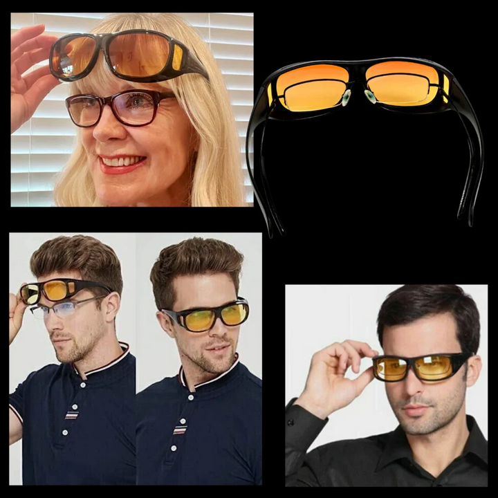 Unisex night driving glasses with anti-glare technology for superior vision enhancement.