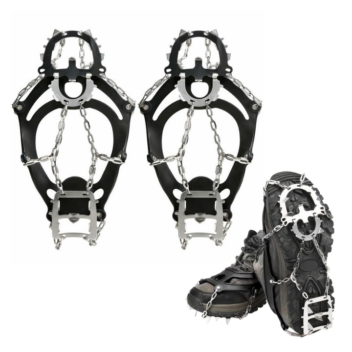 Unisex anti-slip ice cleats for winter traction, featuring durable snow spikes for hiking safety