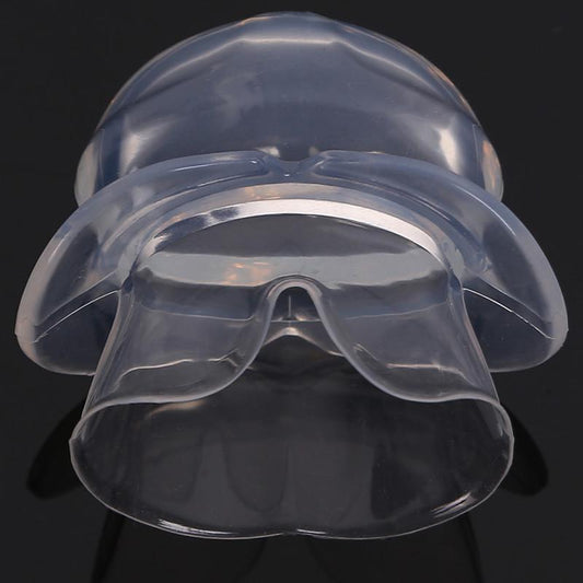 Unisex anti-snore tongue stabilizer. Oral device for quiet sleep and snore relief. Aids breathing.