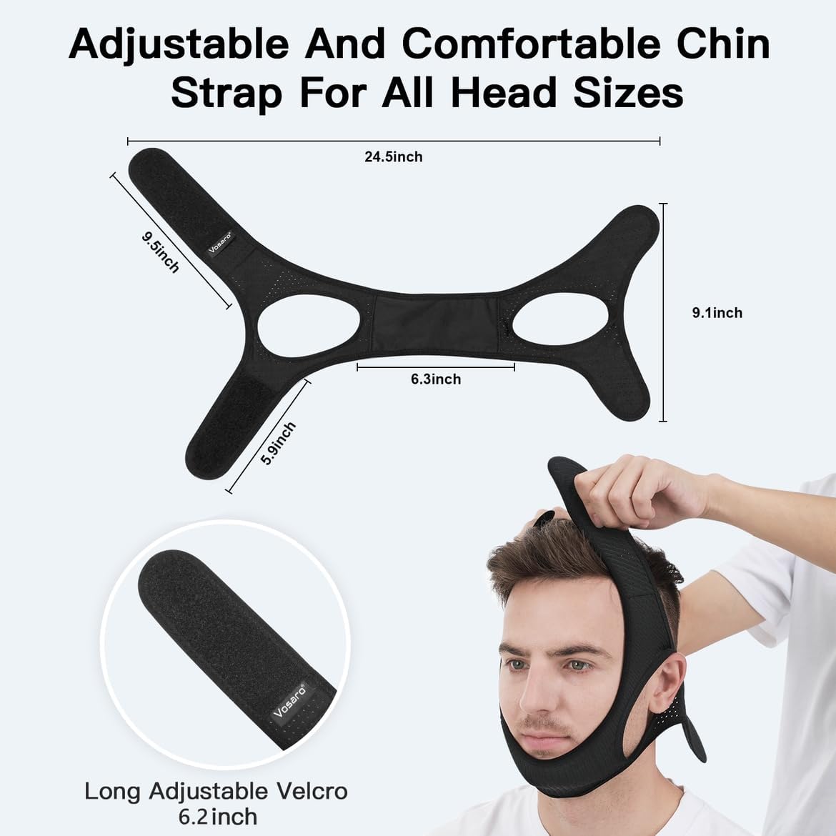 Effective anti-snoring chin strap for men & women, offering sleep apnea relief & comfortable, quiet nights.