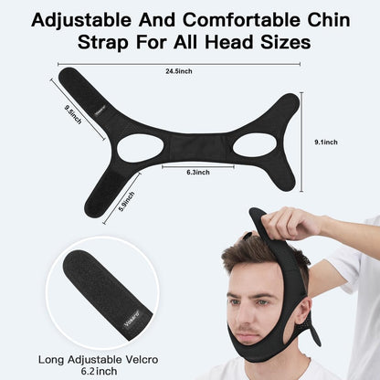 Effective anti-snoring chin strap for men & women, offering sleep apnea relief & comfortable, quiet nights.